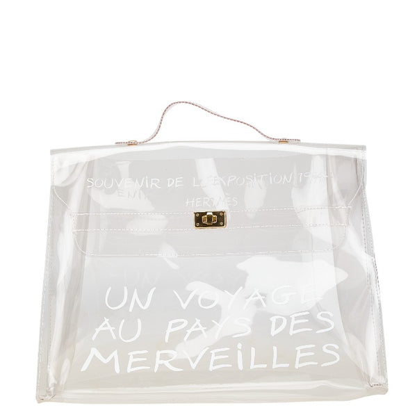 エルメス ビニールケリー 不思議の国 エルメスへの旅展 ハンドバッグ クリア ビニール レディース HERMES 【中古】