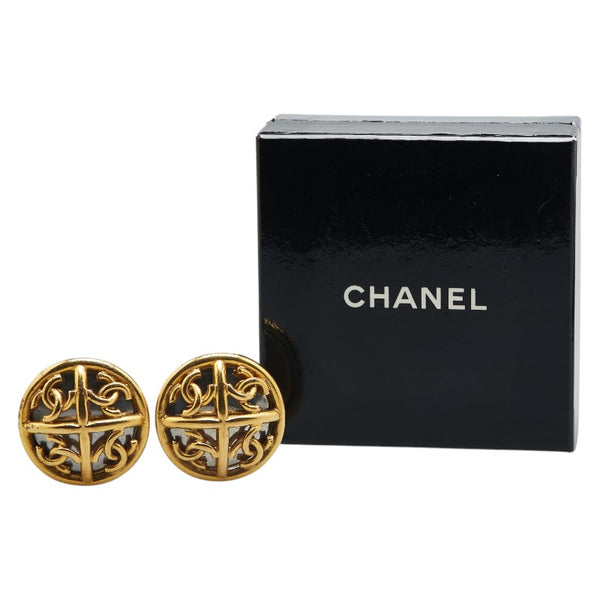 シャネル ヴィンテージ ココマーク ラウンド イヤリング ゴールド メッキ レディース CHANEL 【中古】