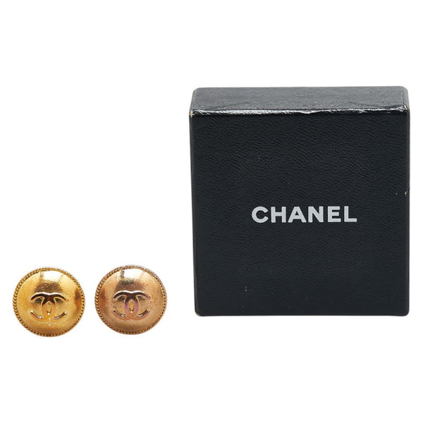 シャネル ヴィンテージ ココマーク ラウンド イヤリング ゴールド メッキ レディース CHANEL 【中古】