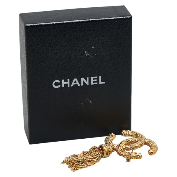 シャネル ヴィンテージ ココマーク ヨウガン タッセル ブローチ ゴールド メッキ レディース CHANEL 【中古】