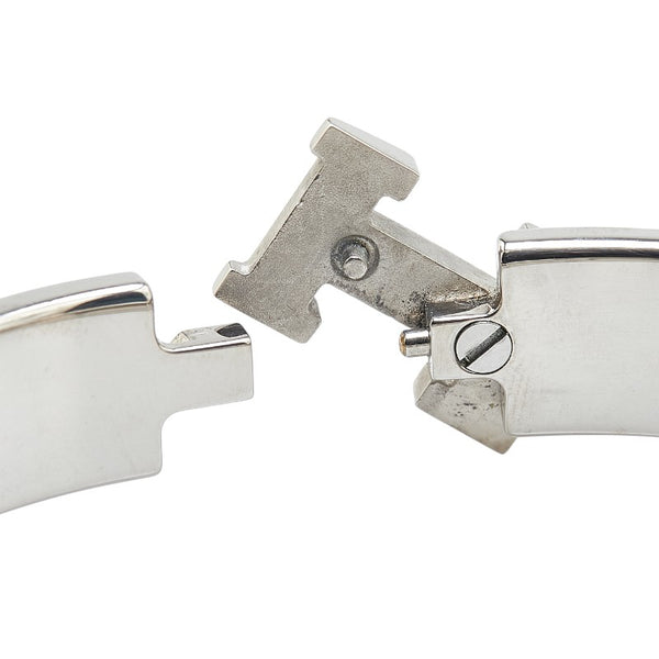 エルメス クリックH PM ブレスレット シルバー レッド メタル レディース HERMES 【中古】
