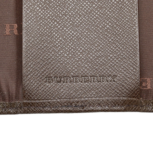 バーバリー ノバチェック キーケース 5連 ベージュ ブラウン キャンバス レザー レディース BURBERRY 【中古】