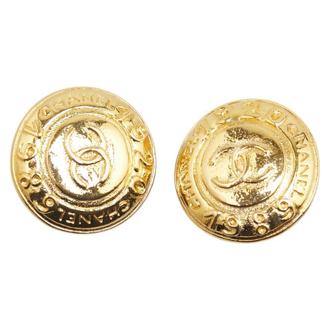 シャネル ココマーク ラウンド イヤリング ゴールド メッキ レディース CHANEL 【中古】