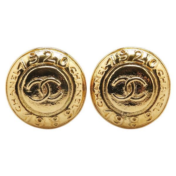 シャネル ココマーク ラウンド イヤリング ゴールド メッキ レディース CHANEL 【中古】