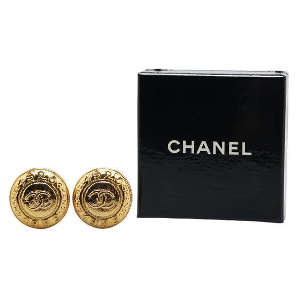 シャネル ココマーク ラウンド イヤリング ゴールド メッキ レディース CHANEL 【中古】