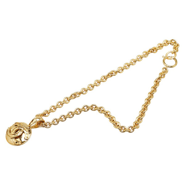 シャネル ヴィンテージ ココマーク チェーン ペンダントネックレス ゴールド メッキ レディース CHANEL 【中古】