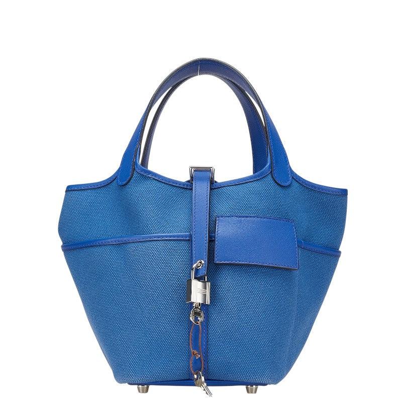 エルメス ピコタンロック カーゴPM ハンドバッグ ブルーエジェ ブルーロイヤル ヴォースイフト トワルゴエラン レディース HERMES 【中古】