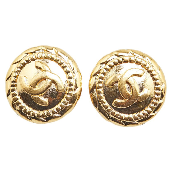 シャネル ココマーク ラウンド イヤリング ゴールド メッキ レディース CHANEL 【中古】