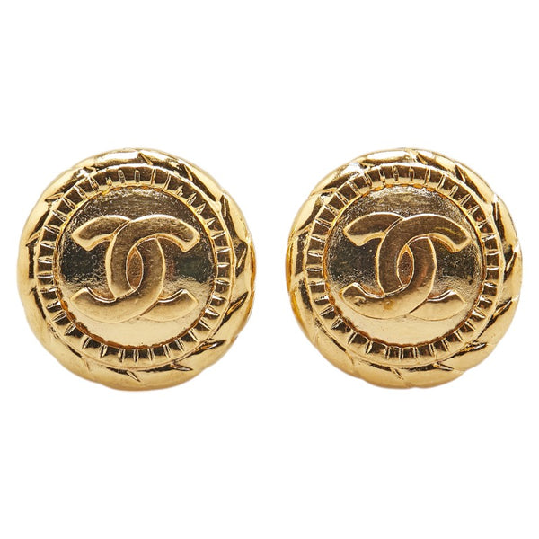シャネル ココマーク ラウンド イヤリング ゴールド メッキ レディース CHANEL 【中古】