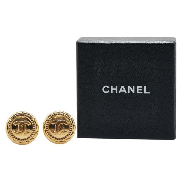 シャネル ココマーク ラウンド イヤリング ゴールド メッキ レディース CHANEL 【中古】