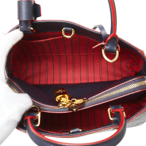 ルイ ヴィトン モノグラム アンプラント モンテーニュBB ハンドバッグ ショルダーバッグ 2WAY M42747 マリーヌルージュ ネイビー レッド レザー レディース LOUIS VUITTON 【中古】