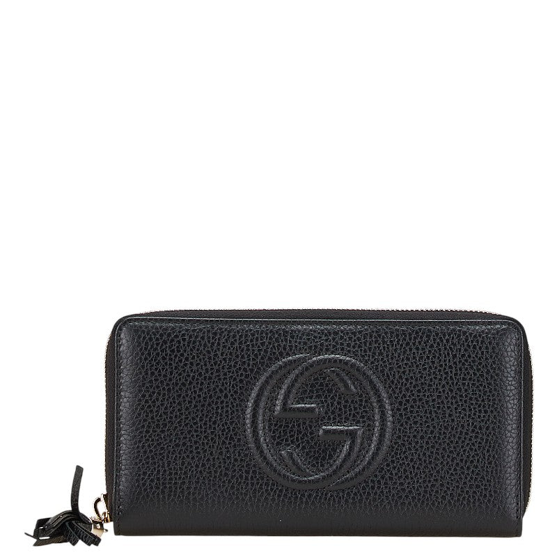 グッチ ソーホー ラウンドファスナー 長財布 598187 ブラック レザー レディース GUCCI 【中古】