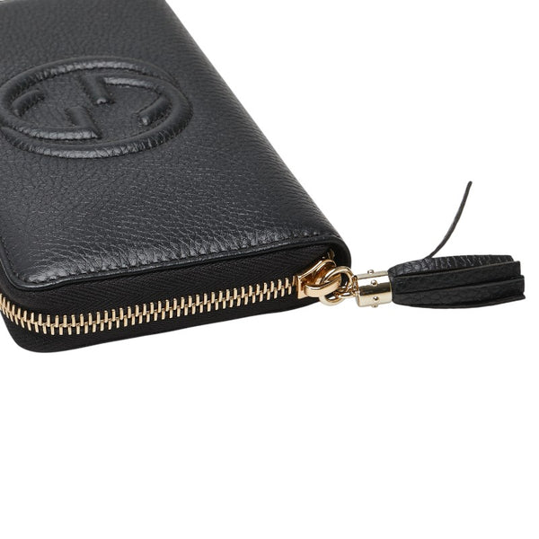 グッチ ソーホー ラウンドファスナー 長財布 598187 ブラック レザー レディース GUCCI 【中古】