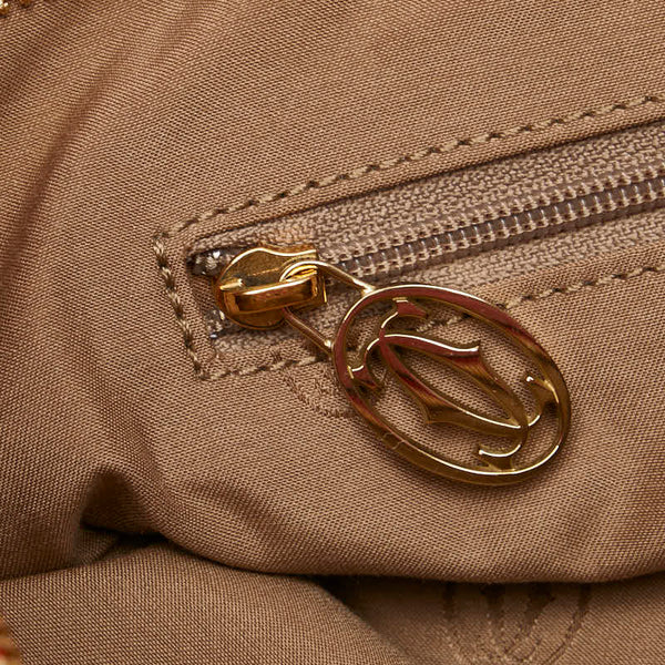 カルティエ マルチェロ パンチングロゴ ハンドバッグ トートバッグ レッド レザー レディース CARTIER 【中古】