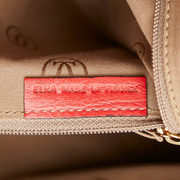 カルティエ マルチェロ パンチングロゴ ハンドバッグ トートバッグ レッド レザー レディース CARTIER 【中古】