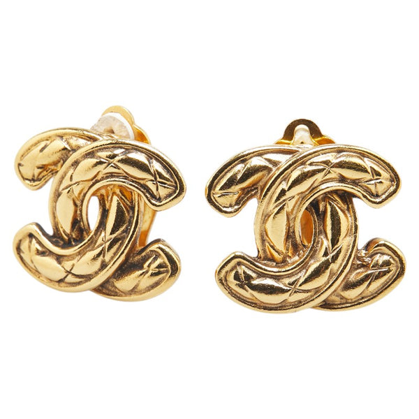 シャネル ココマーク マトラッセ イヤリング ゴールド メッキ レディース CHANEL 【中古】