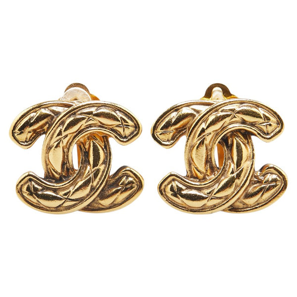 シャネル ココマーク マトラッセ イヤリング ゴールド メッキ レディース CHANEL 【中古】