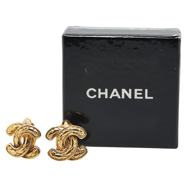 シャネル ココマーク マトラッセ イヤリング ゴールド メッキ レディース CHANEL 【中古】