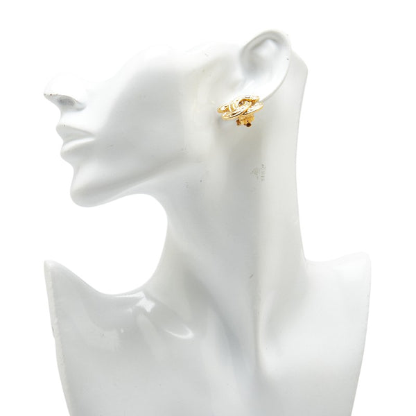 シャネル ココマーク マトラッセ イヤリング ゴールド メッキ レディース CHANEL 【中古】