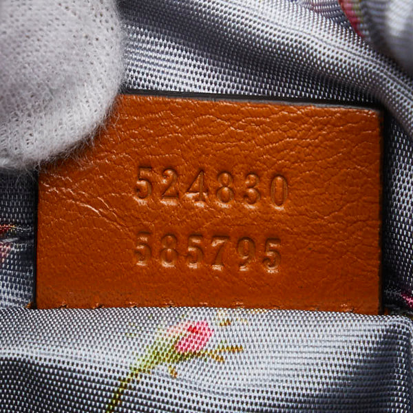 グッチ フラワー 花 かごバッグ ハンドバッグ 524830 ベージュ ブラウン レザー ウィッカー レディース GUCCI 【中古】