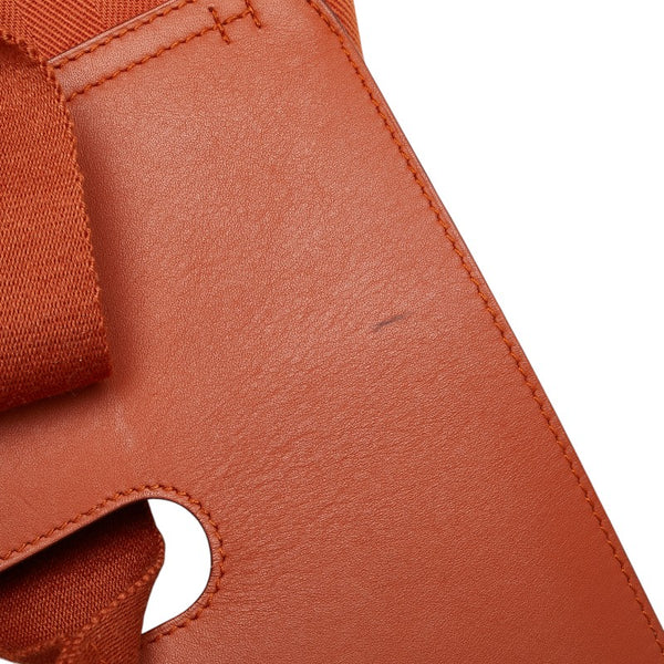 エルメス ヴァルパライソPM ハンドバッグ オレンジ トワルシェブロン レディース HERMES 【中古】