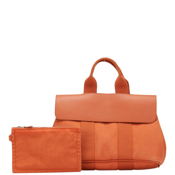 エルメス ヴァルパライソPM ハンドバッグ オレンジ トワルシェブロン レディース HERMES 【中古】