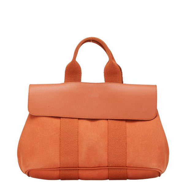 エルメス ヴァルパライソPM ハンドバッグ オレンジ トワルシェブロン レディース HERMES 【中古】