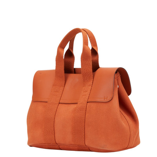エルメス ヴァルパライソPM ハンドバッグ オレンジ トワルシェブロン レディース HERMES 【中古】