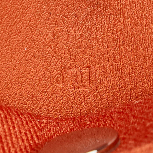 エルメス ヴァルパライソPM ハンドバッグ オレンジ トワルシェブロン レディース HERMES 【中古】