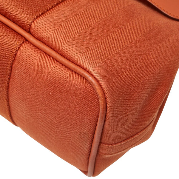 エルメス ヴァルパライソPM ハンドバッグ オレンジ トワルシェブロン レディース HERMES 【中古】