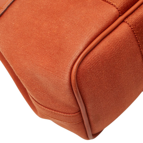 エルメス ヴァルパライソPM ハンドバッグ オレンジ トワルシェブロン レディース HERMES 【中古】