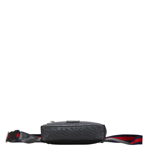 グッチ GGスプリーム シェリーライン ボディバッグ ベルトバッグ ウエストバッグ 474293 ブラック マルチカラー PVC レザー メンズ GUCCI 【中古】