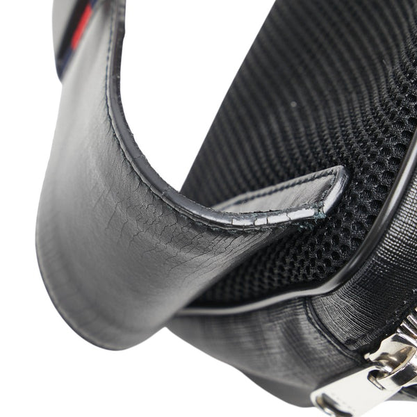 グッチ GGスプリーム シェリーライン ボディバッグ ベルトバッグ ウエストバッグ 474293 ブラック マルチカラー PVC レザー メンズ GUCCI 【中古】