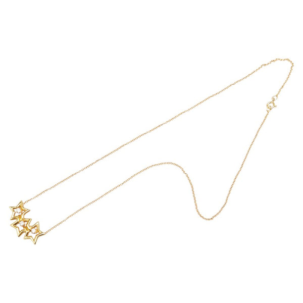 ティファニー トリプルスター 3Pダイヤ ネックレス K18YG イエローゴールド レディース TIFFANY&Co. 【中古】