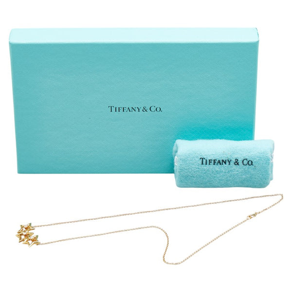 ティファニー トリプルスター 3Pダイヤ ネックレス K18YG イエローゴールド レディース TIFFANY&Co. 【中古】