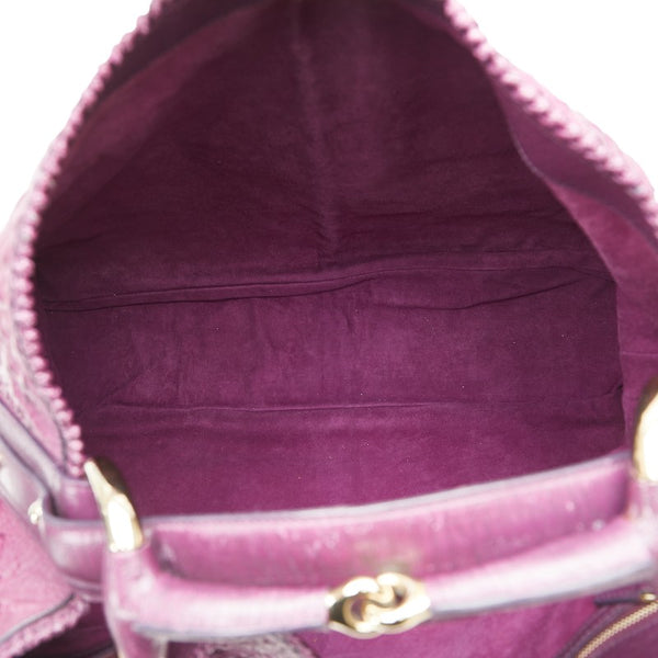 グッチ ホースビット ワンショルダーバッグ 114900 パープル オーストリッチ レディース GUCCI 【中古】