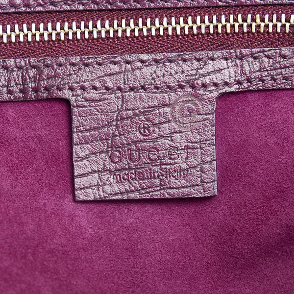 グッチ ホースビット ワンショルダーバッグ 114900 パープル オーストリッチ レディース GUCCI 【中古】