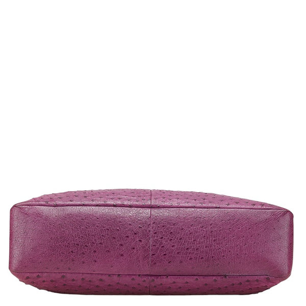 グッチ ホースビット ワンショルダーバッグ 114900 パープル オーストリッチ レディース GUCCI 【中古】