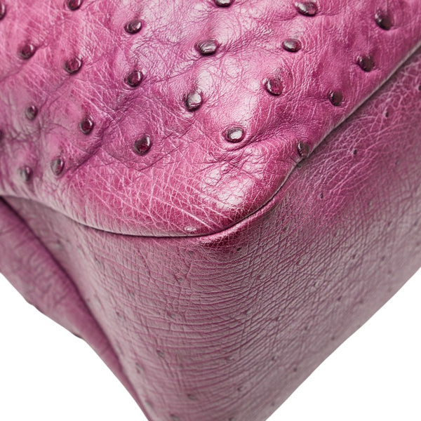 グッチ ホースビット ワンショルダーバッグ 114900 パープル オーストリッチ レディース GUCCI 【中古】