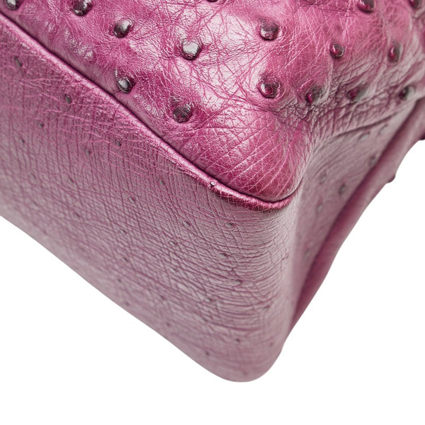 グッチ ホースビット ワンショルダーバッグ 114900 パープル オーストリッチ レディース GUCCI 【中古】