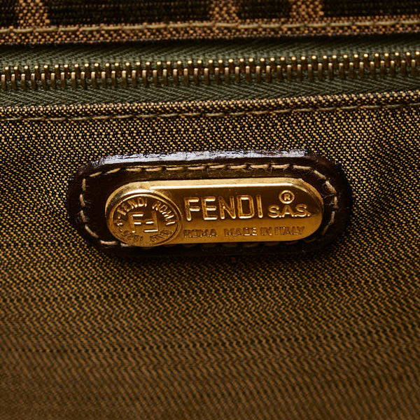フェンディ ズッカ ハンドバッグ バニティバッグ ショルダーバッグ 2WAY ブラウン キャンバス レザー レディース FENDI 【中古】