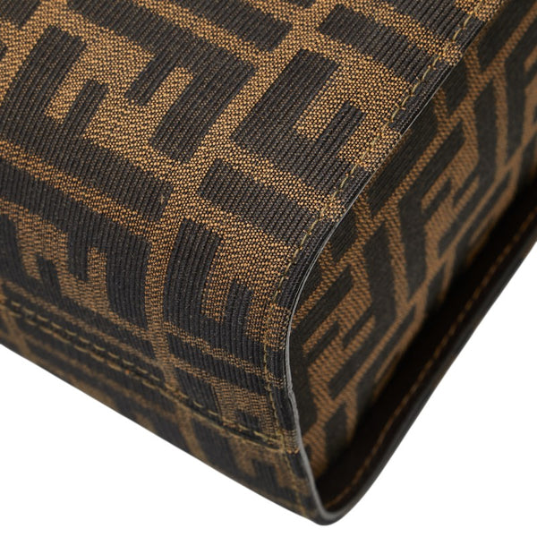 フェンディ ズッカ ハンドバッグ バニティバッグ ショルダーバッグ 2WAY ブラウン キャンバス レザー レディース FENDI 【中古】