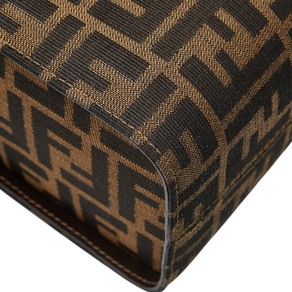 フェンディ ズッカ ハンドバッグ バニティバッグ ショルダーバッグ 2WAY ブラウン キャンバス レザー レディース FENDI 【中古】
