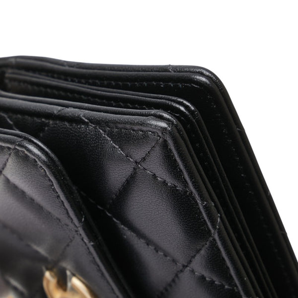 シャネル ミニマトラッセ ココマーク チェーン ショルダーバッグ AP2274 ブラック ラムスキン フェイクパール レディース CHANEL 【中古】