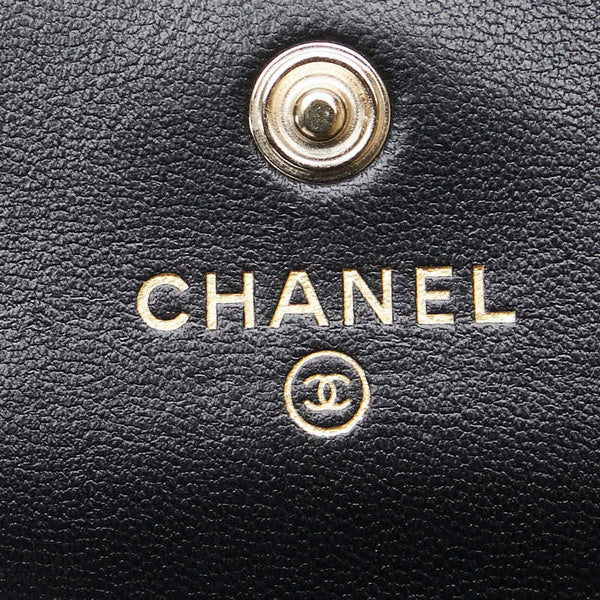 シャネル ミニマトラッセ ココマーク チェーン ショルダーバッグ AP2274 ブラック ラムスキン フェイクパール レディース CHANEL 【中古】