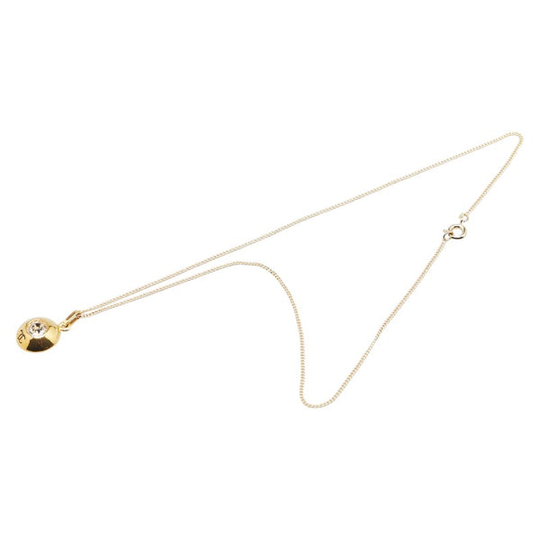 シャネル ココマーク ラウンド ストーン ネックレス ゴールド メッキ レディース CHANEL 【中古】