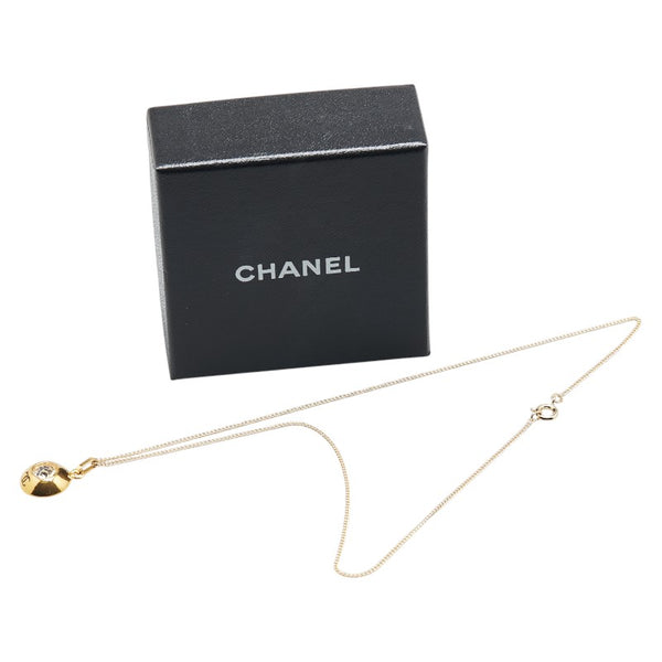 シャネル ココマーク ラウンド ストーン ネックレス ゴールド メッキ レディース CHANEL 【中古】