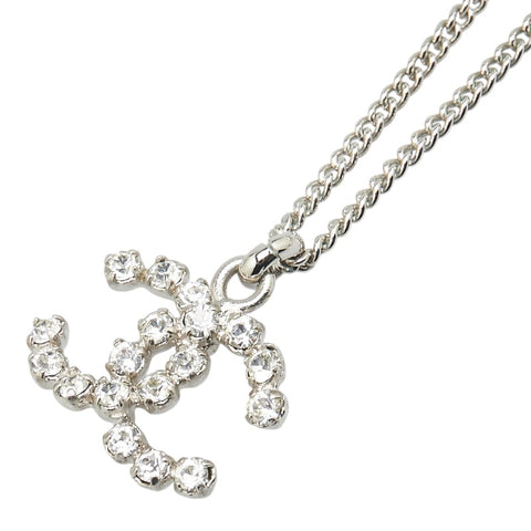 シャネル ココマーク ラインストーン ネックレス シルバー メタル レディース CHANEL 【中古】