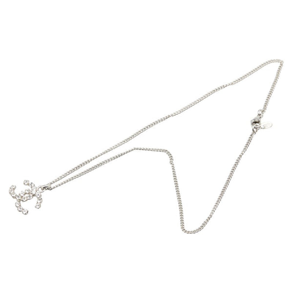 シャネル ココマーク ラインストーン ネックレス シルバー メタル レディース CHANEL 【中古】