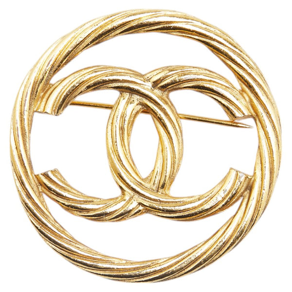 シャネル ココマーク ラウンド ブローチ ゴールド メッキ レディース CHANEL 【中古】